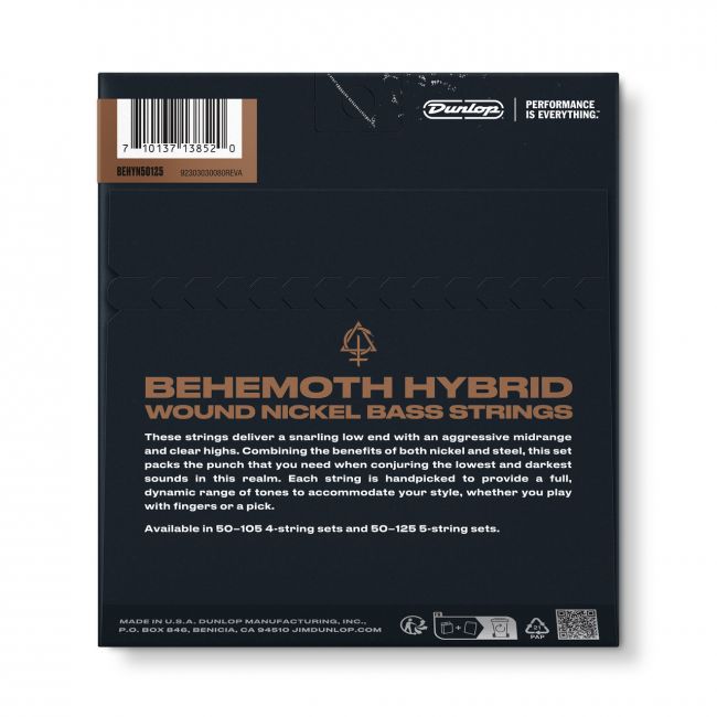 Dunlop Behemoth Hybrid Wound Nickel Bass 50-125