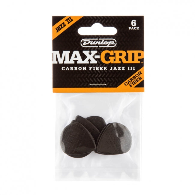 Dunlop Max-Grip Jazz III Carbon Fiber -plektrat, 6kpl - Aron Soitin