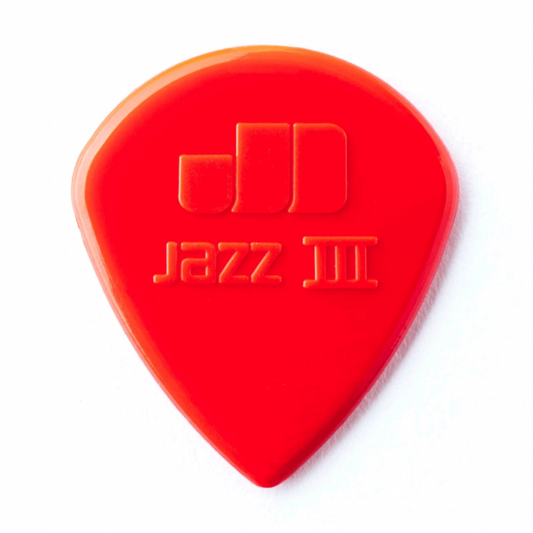 Dunlop Jazz III Nylon -plektra (punainen), 24kpl - Aron Soitin