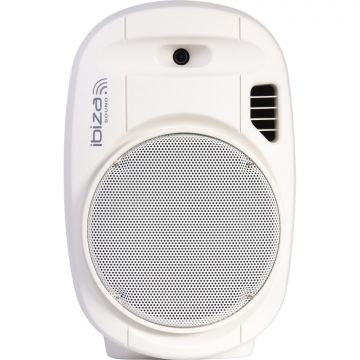 IBIZA SOUND PORT12MKII WH KANNETTAVA AKKUKÄYTTÖINEN 700W AKTIIVIKAIUTIN+ KAKSI LANGATONTA MIKKIÄ/USB/SD+BT - Aron Soitin